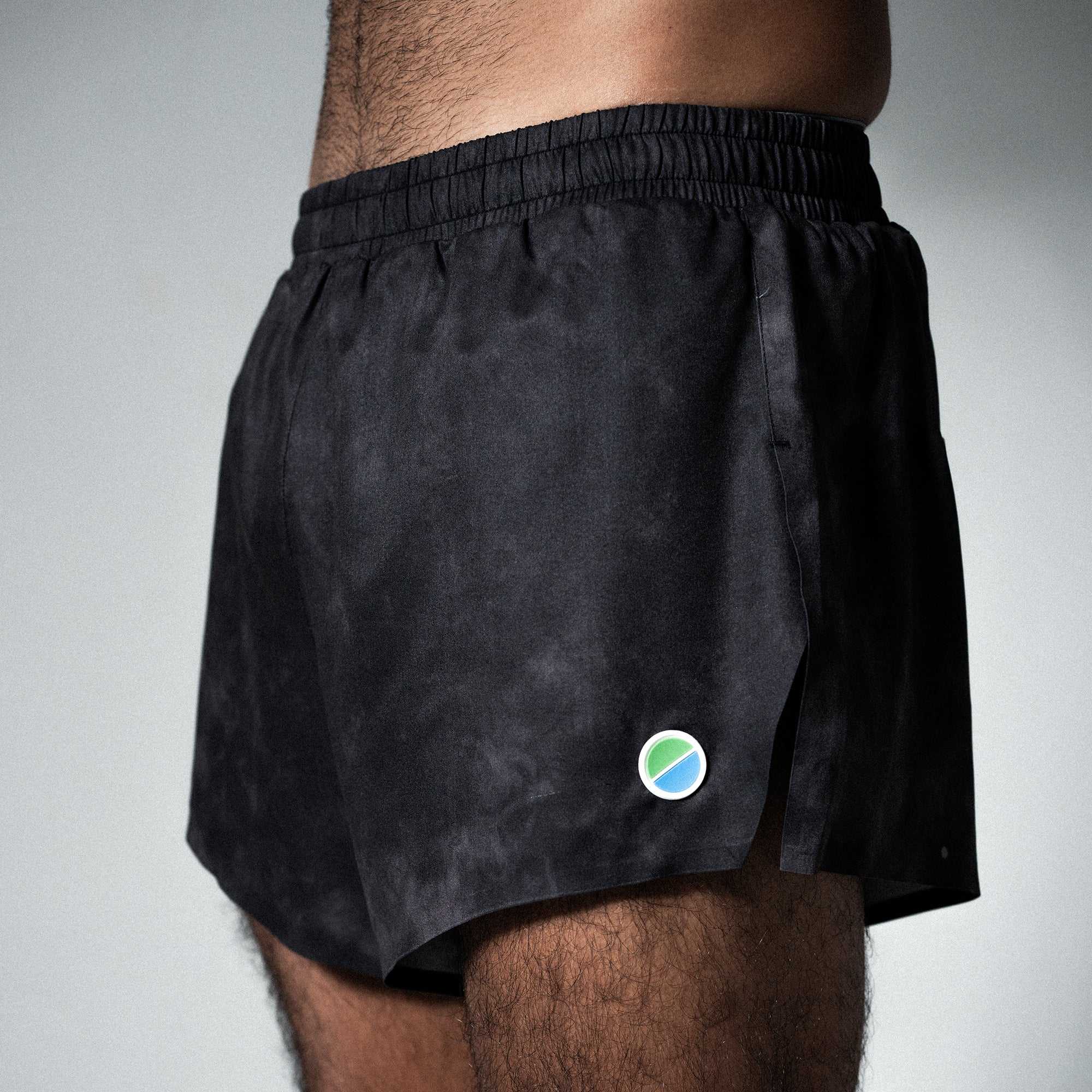 V3 Core Race 3" Shorts Black Tie-Dye, ultra-light running shorts for performance-focused runners, featuring chafe-free construction and sustainable materials.